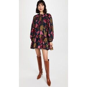 Farm Rio Patchwork Banana Mini Babydoll Dress Size XS New